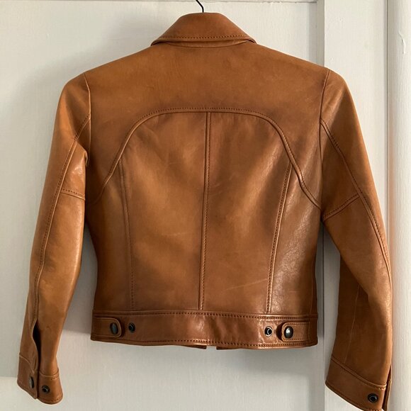 RARE Coach Cropped Leather Jacket - Picture 4 of 11
